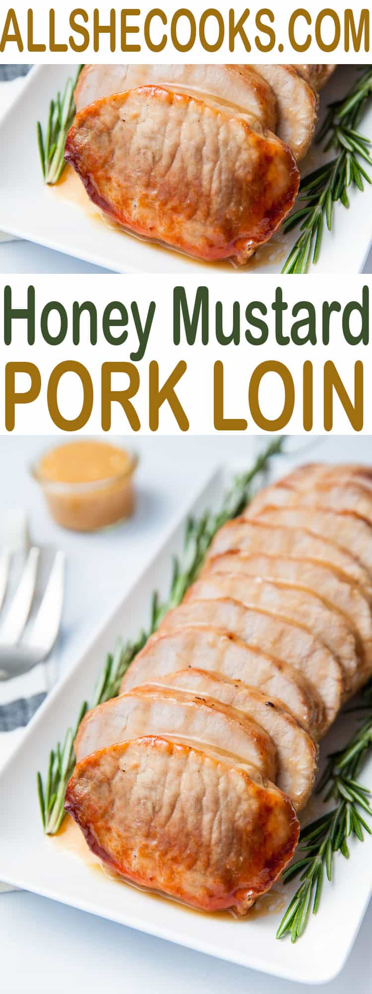 Honey Mustard Pork Loin is a delicious meat to serve for a family dinner. It also makes an amazing holiday meat dish for a smaller gathering.
