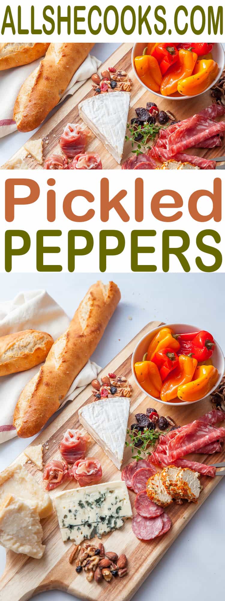 Easy recipe for your holiday relish tray. Make Pickled Peppers in a few easy steps. #relishtray #holidayrecipes #thanksgiving #pickles