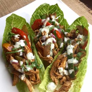 lettuce wraps with chicken fajita filling