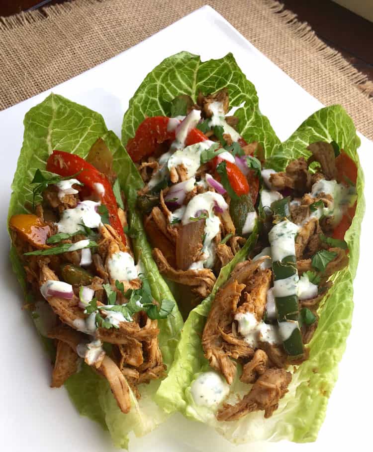 lettuce wraps with chicken fajita filling