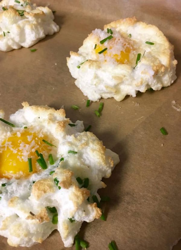 Keto Egg Recipe - Asiago Cheese Cloud Eggs - All She Cooks