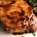 Permalink to: Maple and Balsamic Pork Chops pork chops with brussels sprouts