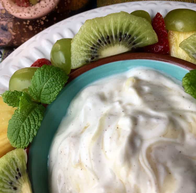 honey yogurt dip with fresh fruit