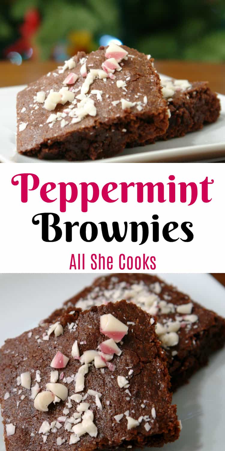 Enjoy these Peppermint Brownies, a perfectly sweet Holiday Recipe. These Peppermint Treats are easy to make for neighbor gifts or just a sweet treat to eat at home. Homemade Brownies are always a winner in our house. #chocolatelover #peppermint #giftgiving