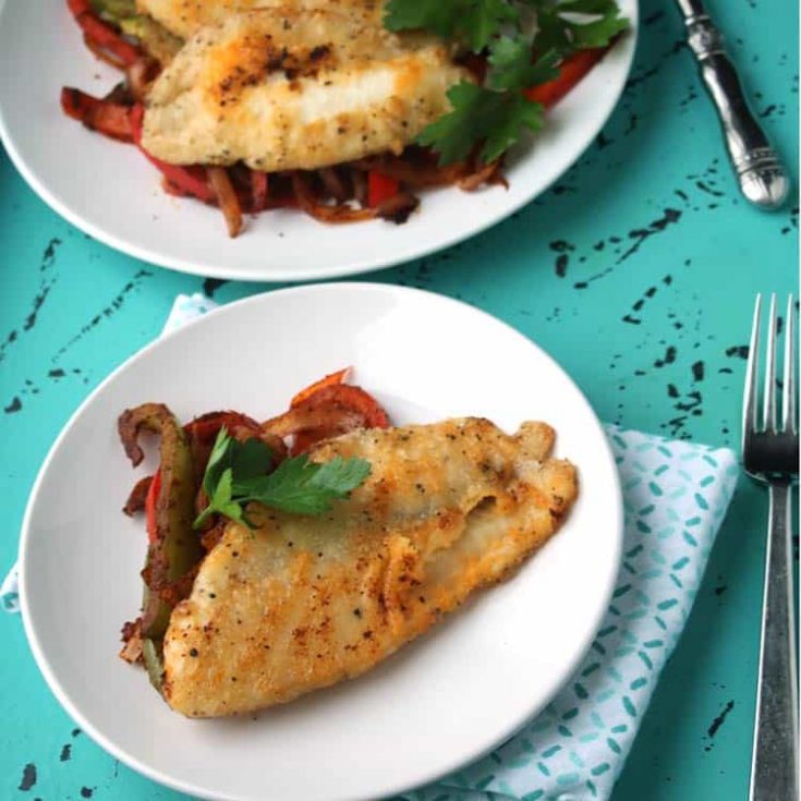 Tilapia Fajitas with Peppers and Onions - Just 6 SmartPoints Per Serving
