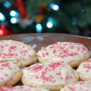 Sugar Cookies with Cream Cheese Frosting, Holiday Cookies, Christmas Cookies