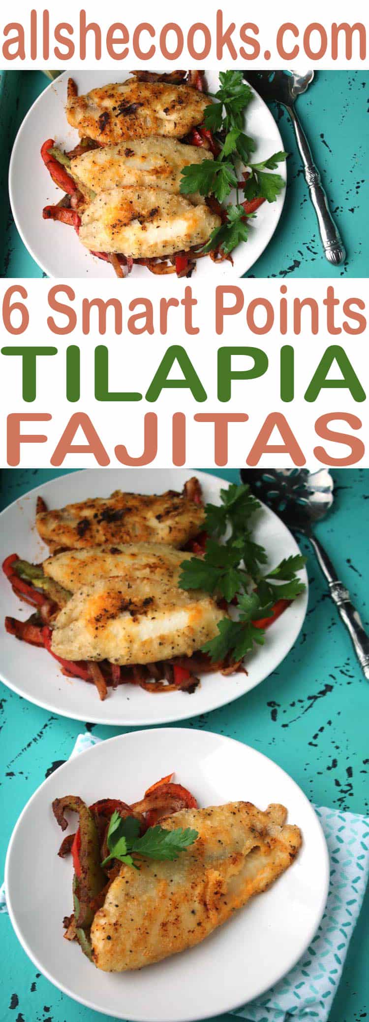 Easy Tilapia Fajitas are just 6 Weight Watchers SmartPoints. Eat good, healthy food and feel good about yourself with this recipe that takes less than 30 minutes to prepare. #WeightWatchers #SmartPoints