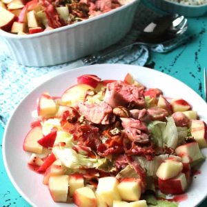 Easy Salad with Apples and Nuts on plate