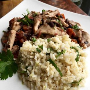 cilantro lime rice with shredded chicken