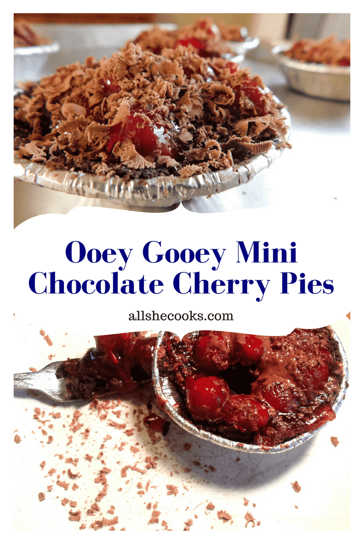 Ooey Gooey Mini Chocolate Cherry Pies is a great Valentine's Day treat or dessert for that special chocolate treat.