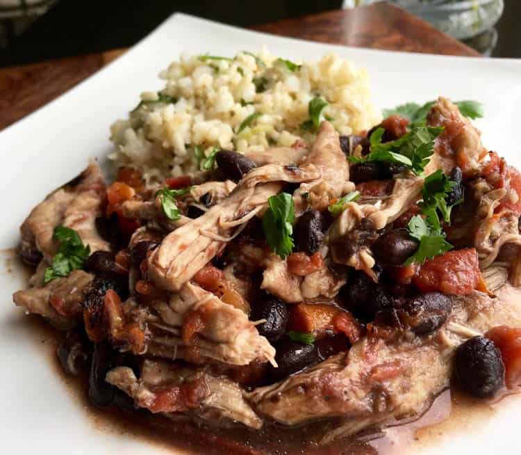 cilantro rice with chicken cooked in slow cooker