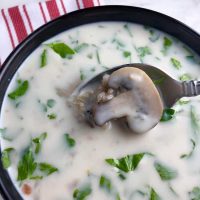 Creamy Vegetarian Slow Cooker Soup with Wild Rice and Mushrooms