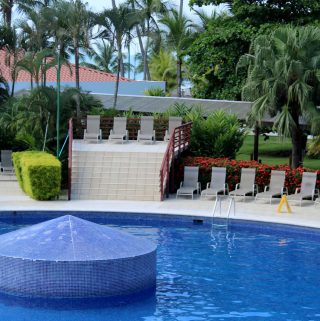 Pool area at Jaco Beach Best Western hotel