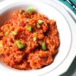 Permalink to: Instant Pot Jambalaya Recipe (Creole Jambalaya) Jambalya in white bowl