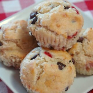 Strawberry Chocolate Chip Muffins, Valentine's Day Breakfast, Muffin Recipe #Muffins #Chocolate #ValentinesDay