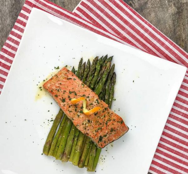 Orange-Glazed Salmon with Asparagus - All She Cooks