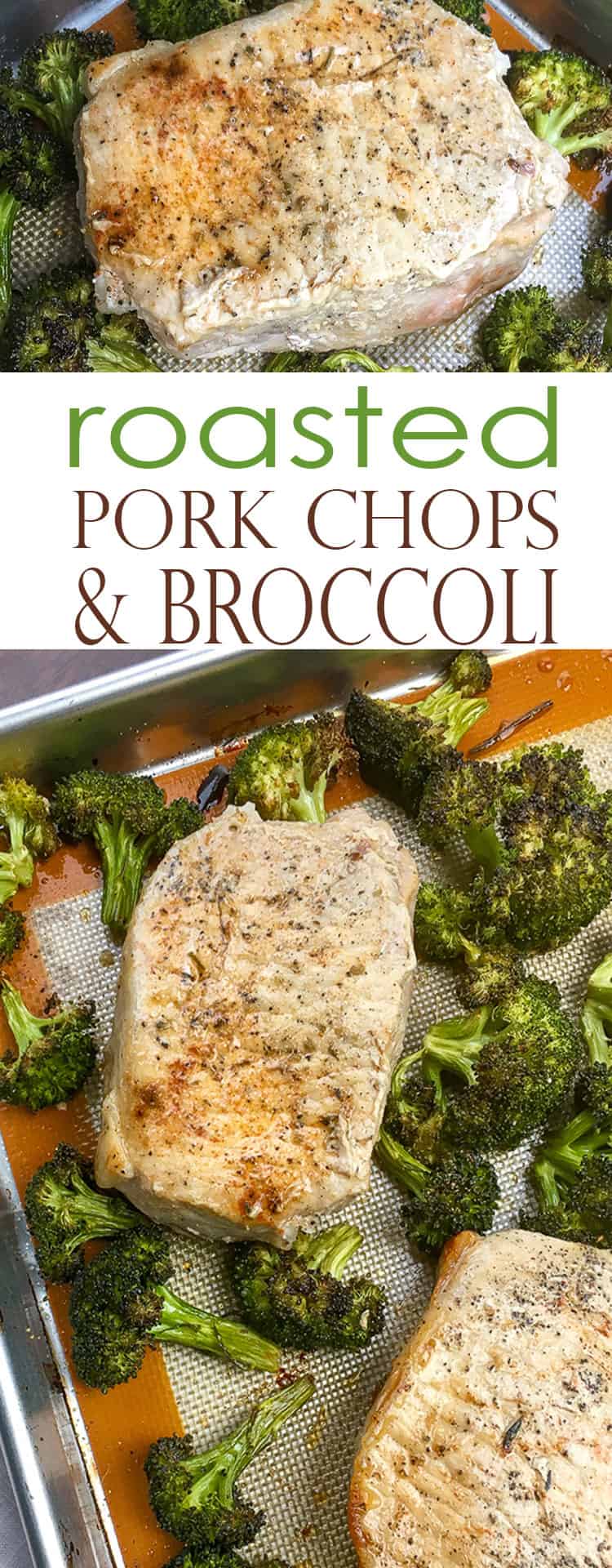 One-Pan Baked Pork Chops and Broccoli | All She Cooks