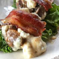 Keto Hamburgers (Sliders) with Bacon, Blue Cheese, and Mushrooms