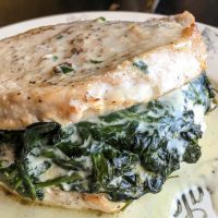Creamed Spinach Stuffed Keto Pork Chops