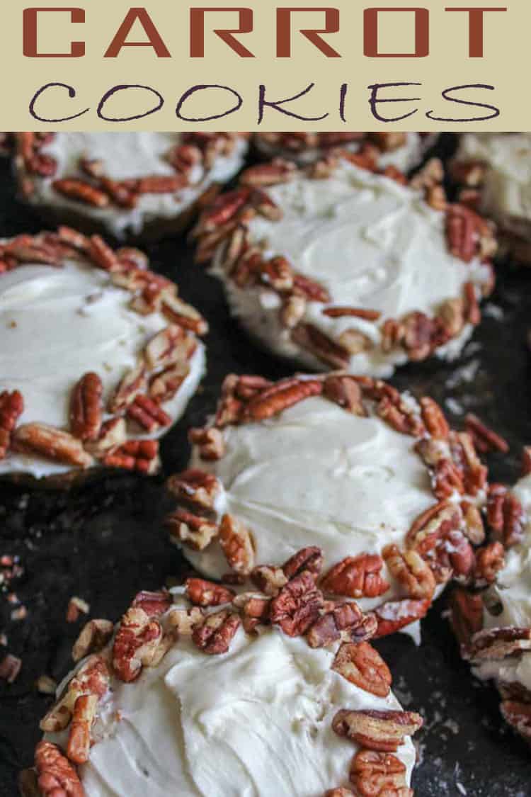 Why not try a fun and easy twist on the traditional carrot cake? These Easy Carrot Cake Cookies are great for gatherings where you don’t want to have to carry, cut, and serve a traditional carrot cake. #cookies #creamcheesefrosting #dessert #carrots #carrotcake