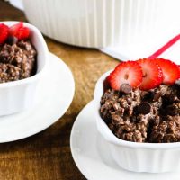 Instant Pot Double Chocolate Quick Oats with Strawberries