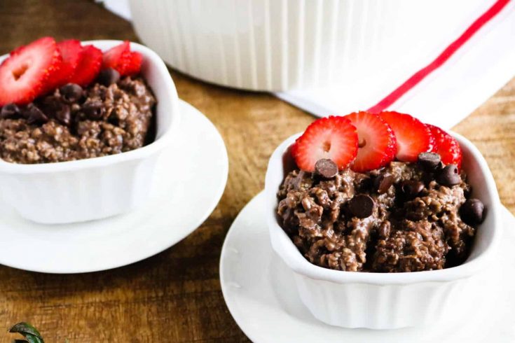 Instant Pot Double Chocolate Quick Oats with Strawberries