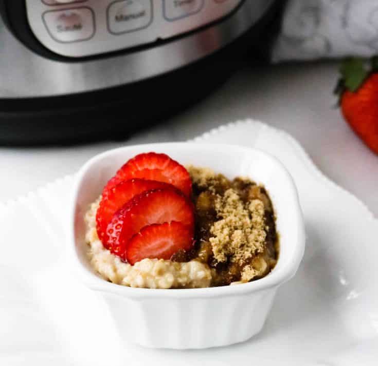 Instant Pot Steel Cut Oats with Strawberry Brown Sugar