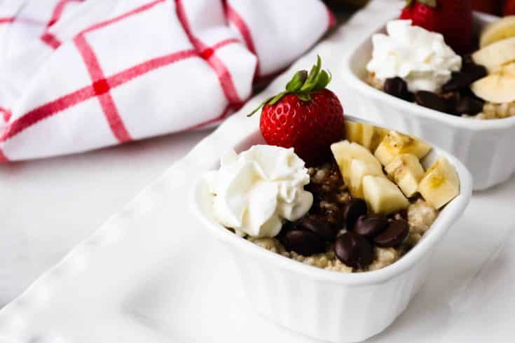 Instant Pot Steel Cut Oats - Banana Split Oatmeal