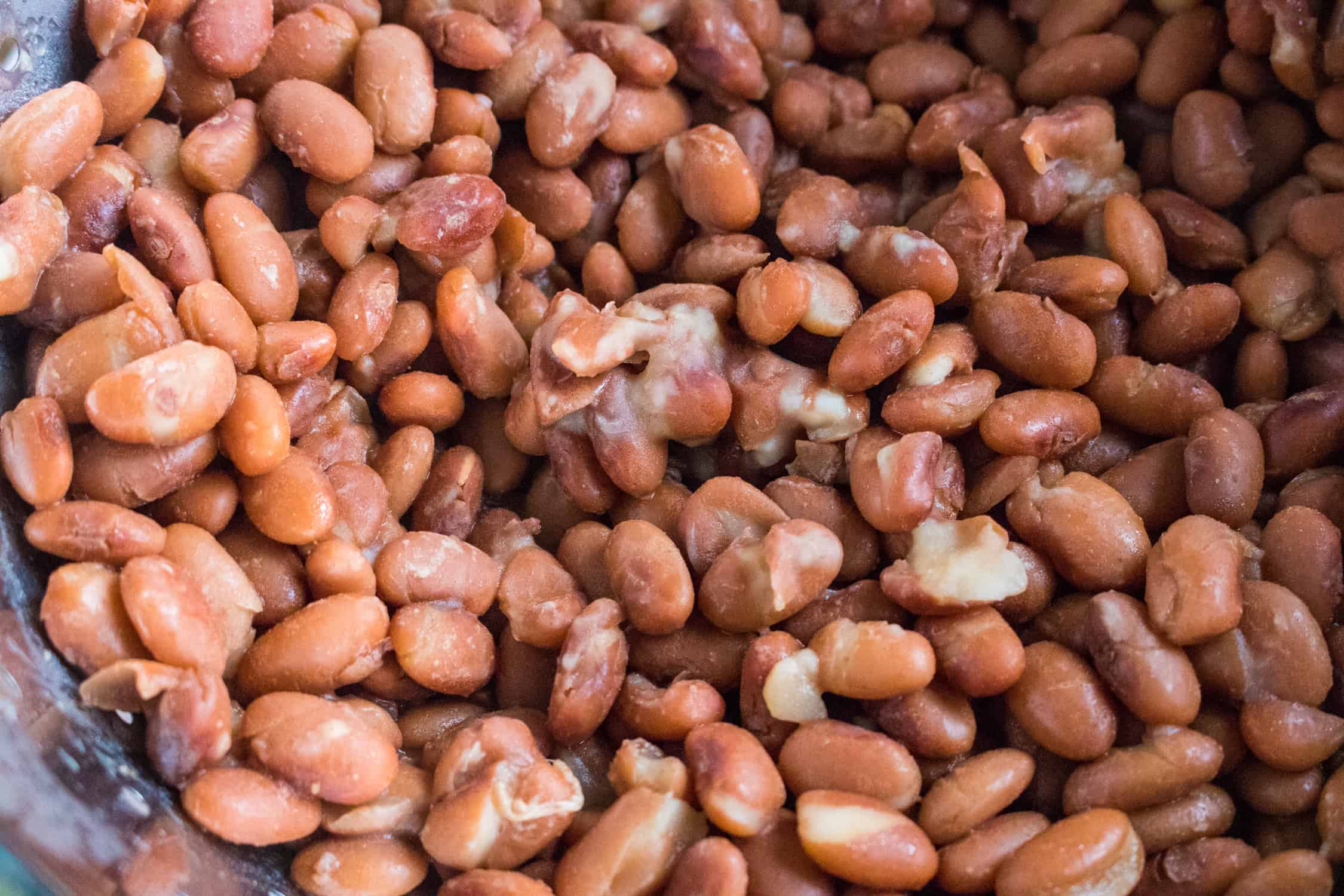 close up of pinto beans in the instant pot