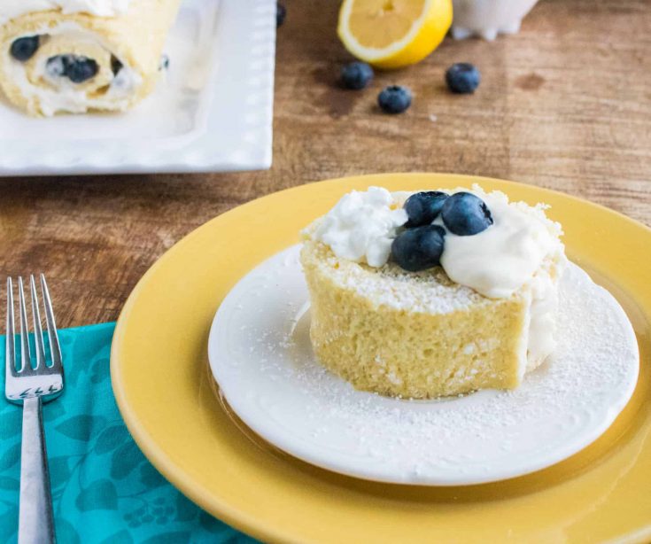 Lemon Blueberry Cake Roll