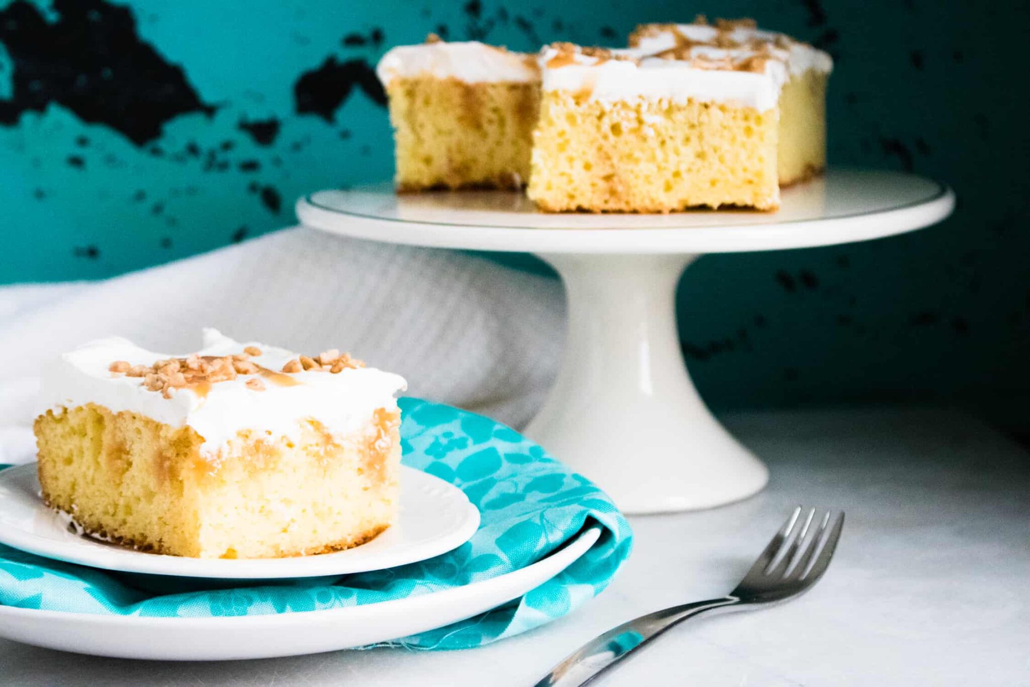 Caramel Toffee Poke Cake All She Cooks