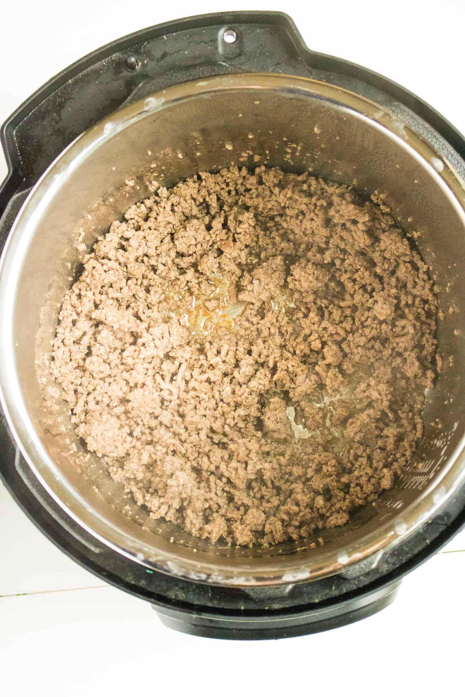 Ground beef browned in Instant Pot