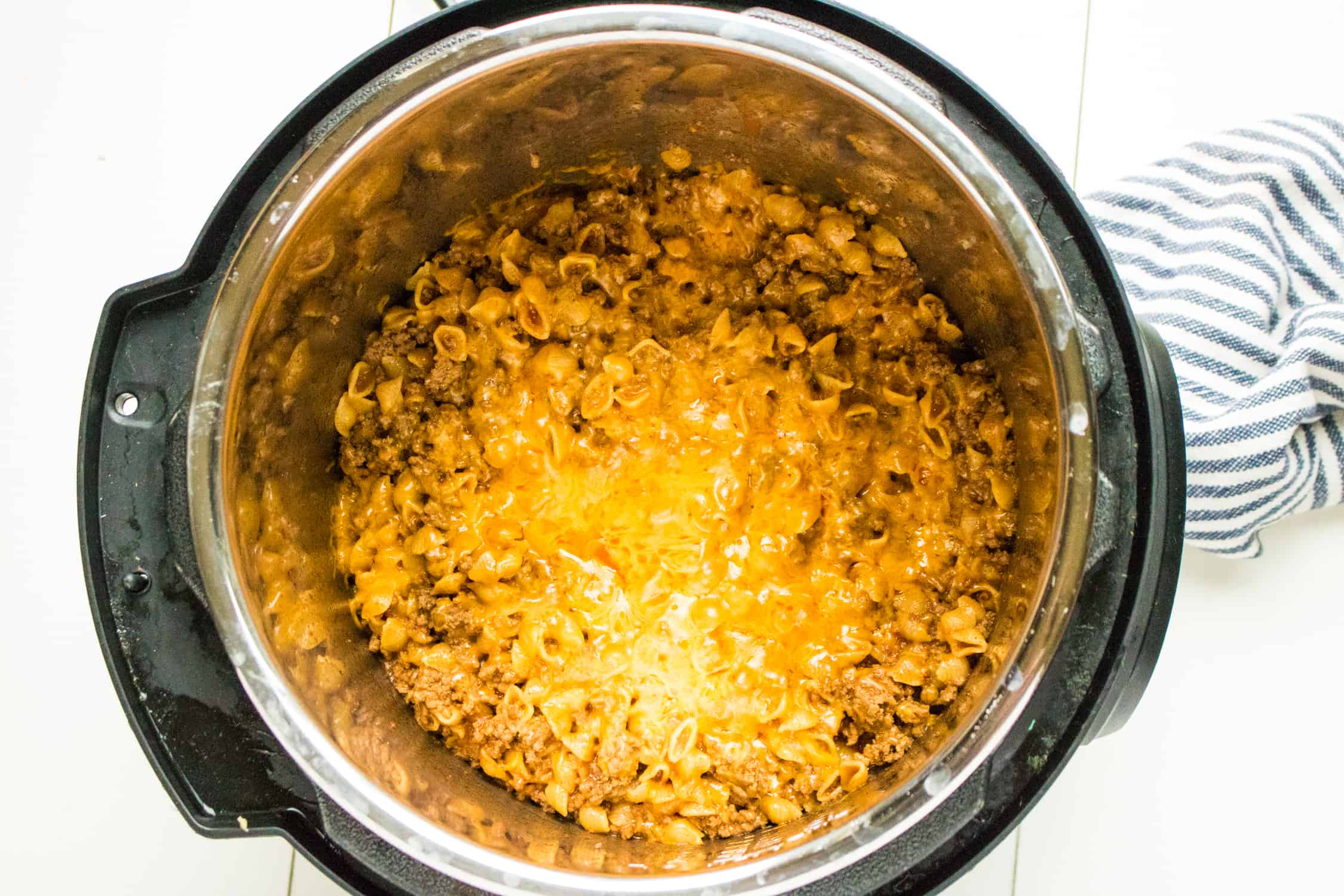 Instant Pot Taco Pasta cooked in the Instant Pot