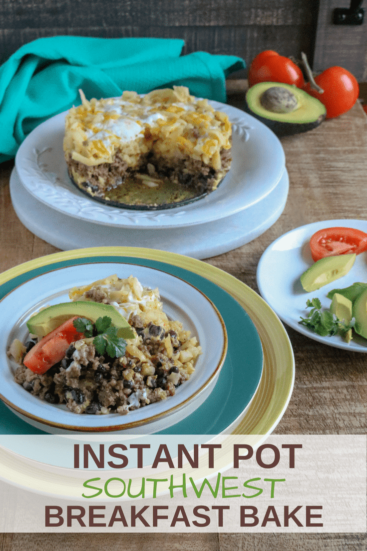 This easy and delicious Instant Pot Breakfast Casserole Southwest style with spicy pork sausage will have you begging for more! Just enough kick of spice to be tasty and original! Super easy to make and cooks in just 6 minutes! #easybreakfastcasserole #instantpotbreakfastcasserole #delicioussouthwestbreakfast #breakfast #instantpot #casserole