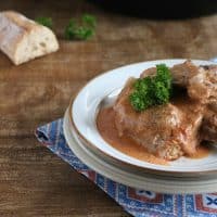 Instant Pot Pork Chops with Tomato Cream Sauce