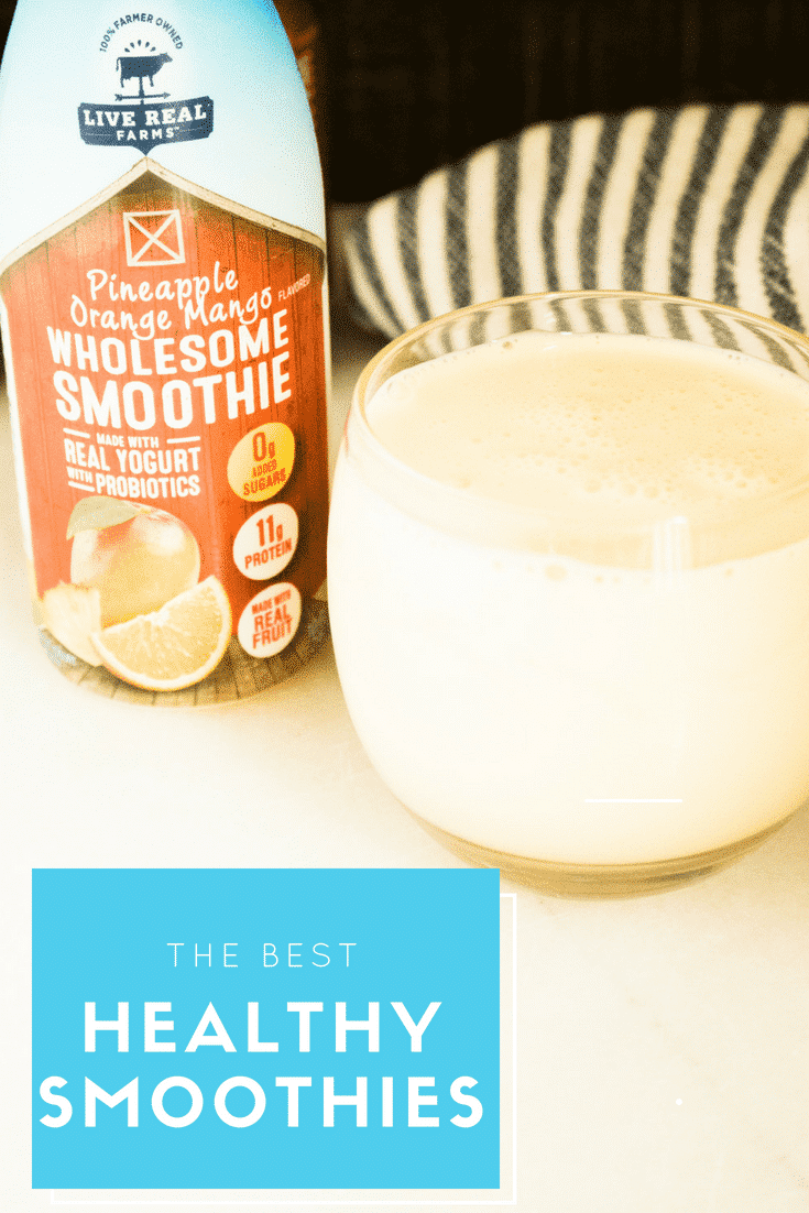 Live Real Farms ready-made, healthy smoothies not only taste delicious, but contain only high-quality, all-natural ingredients. With three equally-delicious flavors to choose from, it's SO easy to enjoy healthy smoothies whether you're at home or on the go! #healthysmoothies #smoothie #liverealfarms