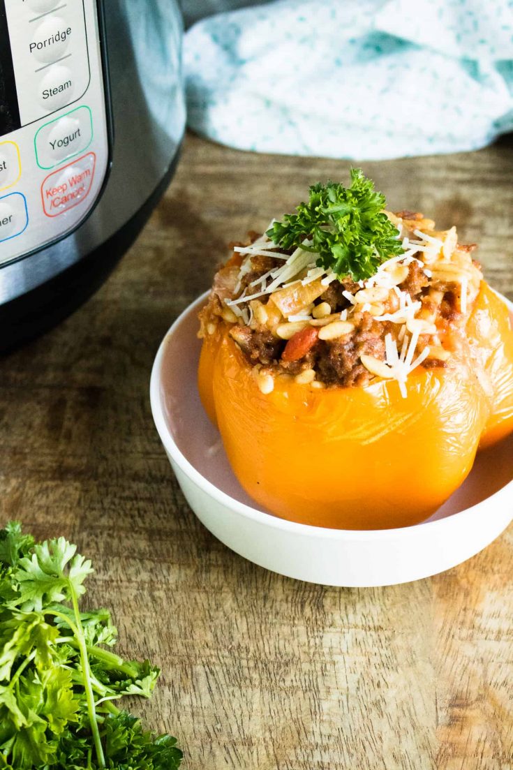 Instant Pot Orzo & Italian Sausage Easy Stuffed Peppers