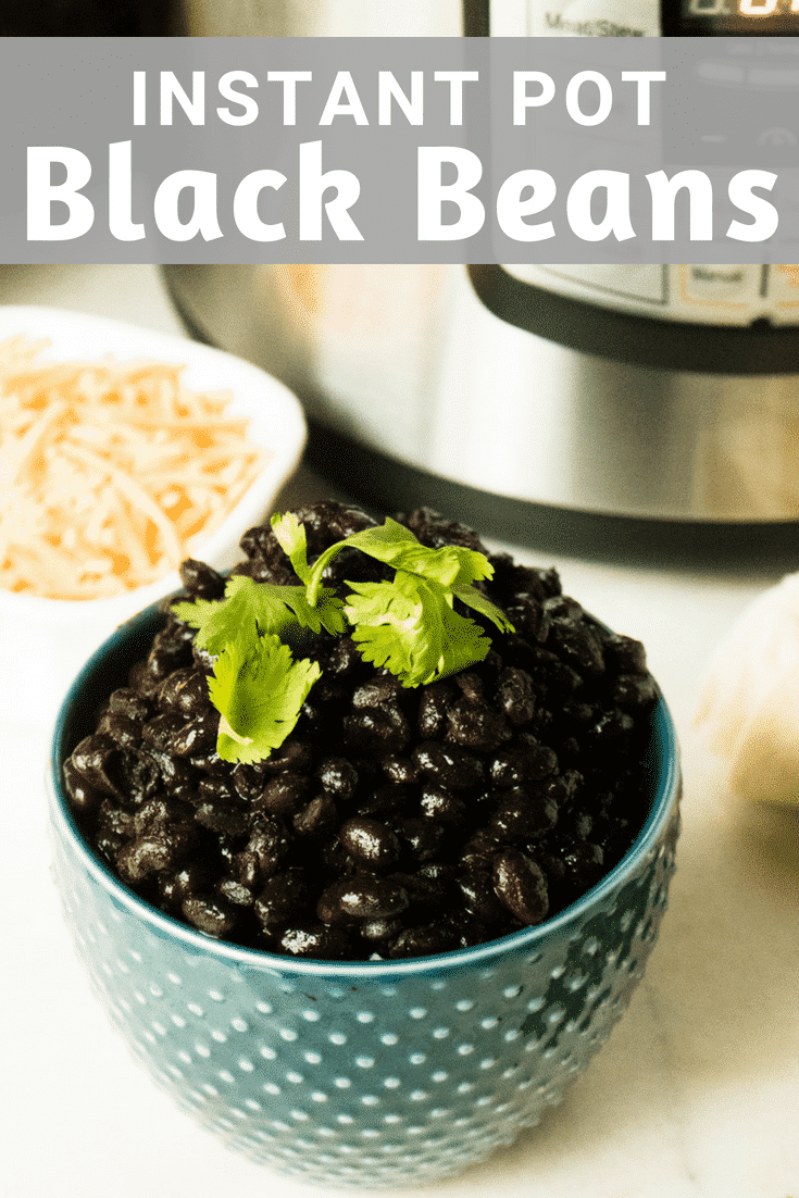 Make dried black beans in less than two hours! This Instant Pot Black Beans recipe comes out just right every time! These tasty black beans make delicious side dish, or are perfect to use in any recipe calling for black beans. You'll never go back to cans once you see how quick and easy this recipe is to make. #blackbeans #meatlessmonday #instantpotbeans #instantpot #instantpotbeans #instantpotrecipes