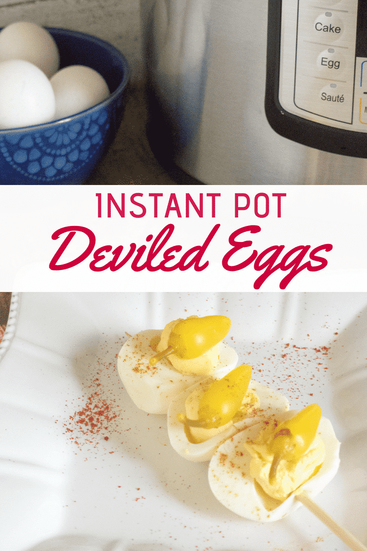 This Instant Pot Deviled Eggs Recipe is so quick and simple to make! Thanks the Instant Pot, the eggs cook to perfection and are so easy to peel. Just mix up mayo, mustard, and paprika to have absolutely delicious deviled eggs in no time. So good, you'll want to bring them to all sorts of parties, potlucks and celebrations! #eggs #deviledeggs #instantpot #deliciousdeviledeggs #instantpotdeviledeggs #bestdeviledeggsever #easyinstantpotrecipes #pressurecookerrecipes #partyfood