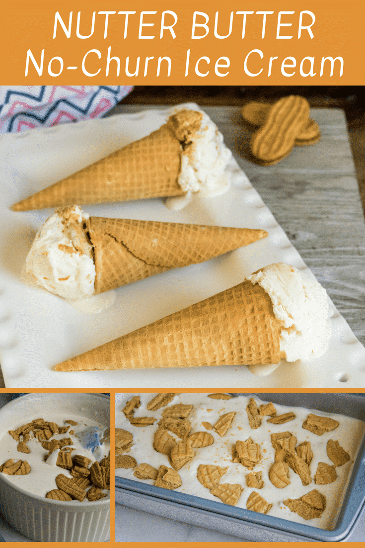 Nutter Butter No-Churn Ice Cream | All She Cooks