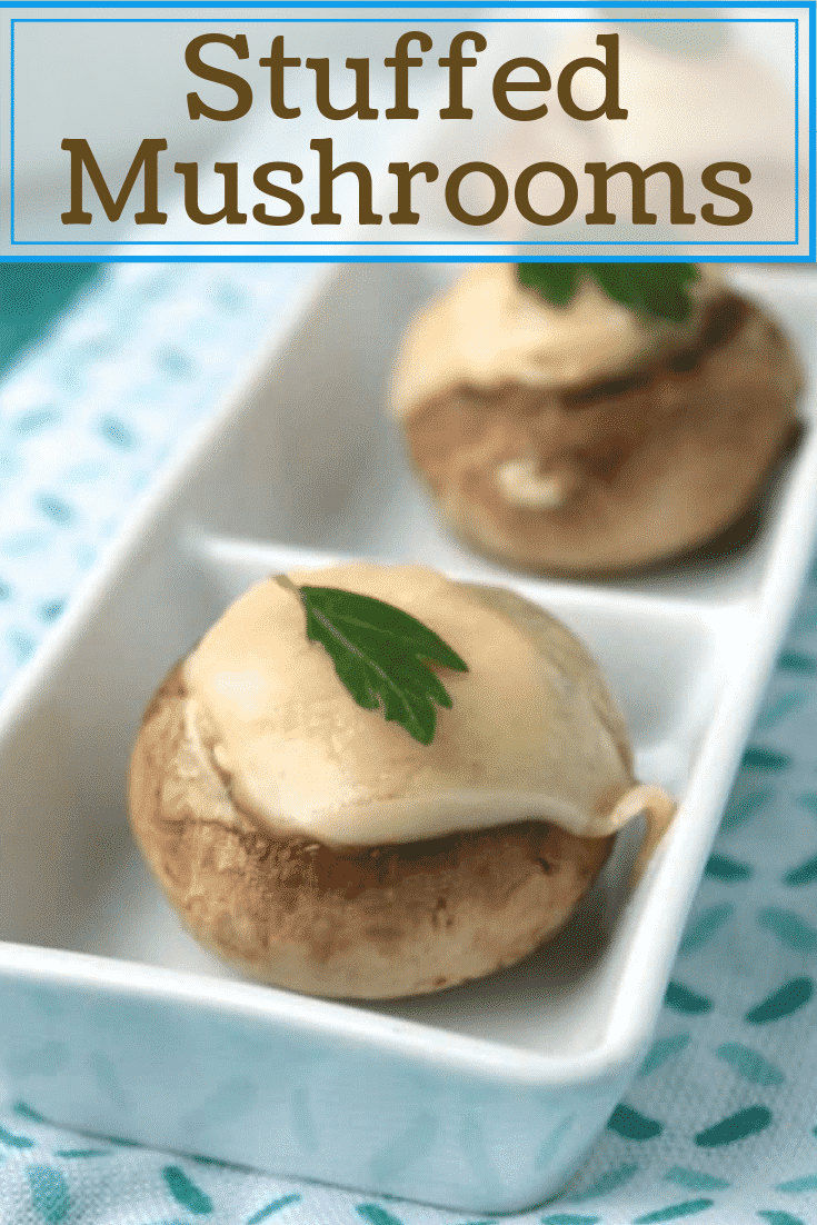 This recipe for Stuffed Mushrooms is just the thing for all your parties, potlucks and gatherings! They look impressive and complicated, but are actually SO quick and easy to make. Full of flavor and a true crowd-pleaser, these Stuffed Mushrooms will become your go-to appetizer! #partyfood #appetizers #holidayrecipes #stuffedmushrooms #mushrooms #fingerfood #easyrecipes