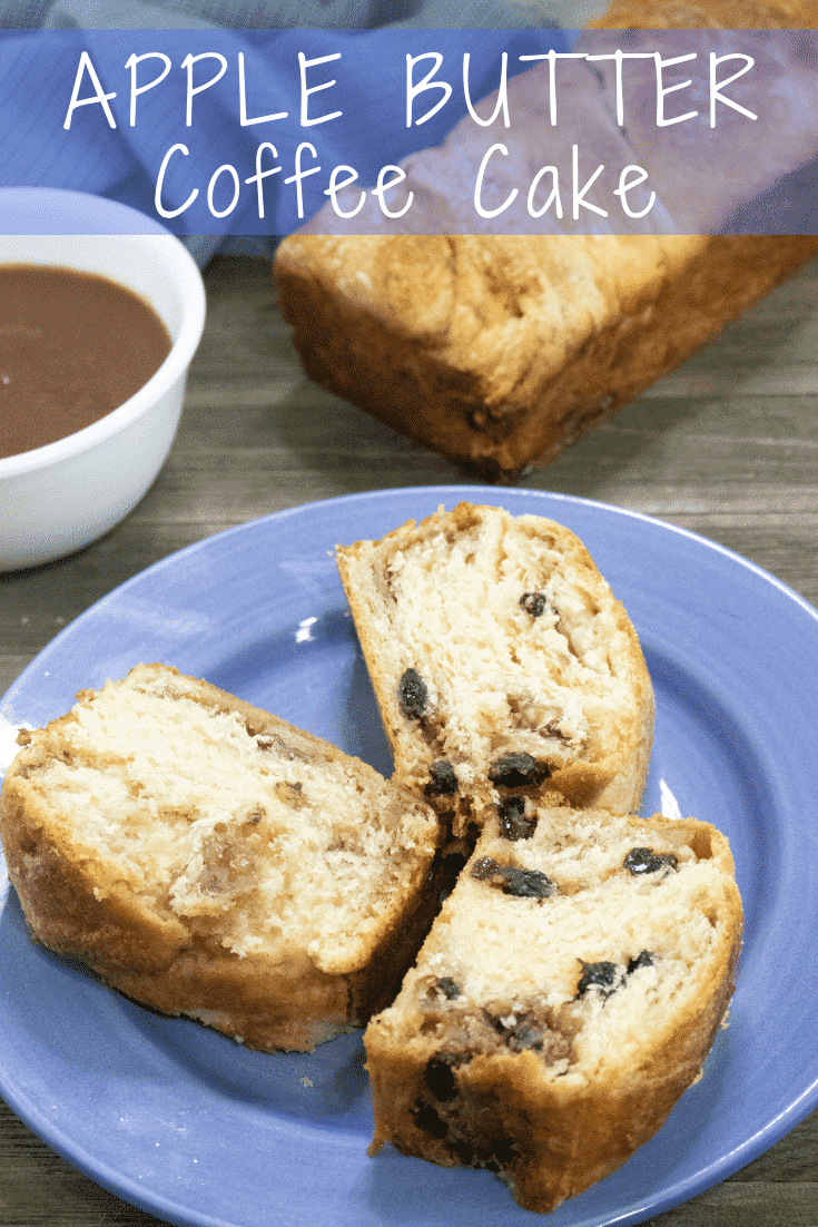 Looking for a delectable coffee cake to serve for breakfast? This Apple Butter Coffee Cake magically combines apple butter, walnuts, raisins, cinnamon & pastry to create delicious, gooey, sweet, buttery breakfast treat. The aroma of cinnamon and apple butter will draw the family to the table and the incredible flavor will keep them there. #coffeecakerecipe #applebuttercoffeecake #favoritecoffeecake #iloveapplebutter #deliciouscoffeecake