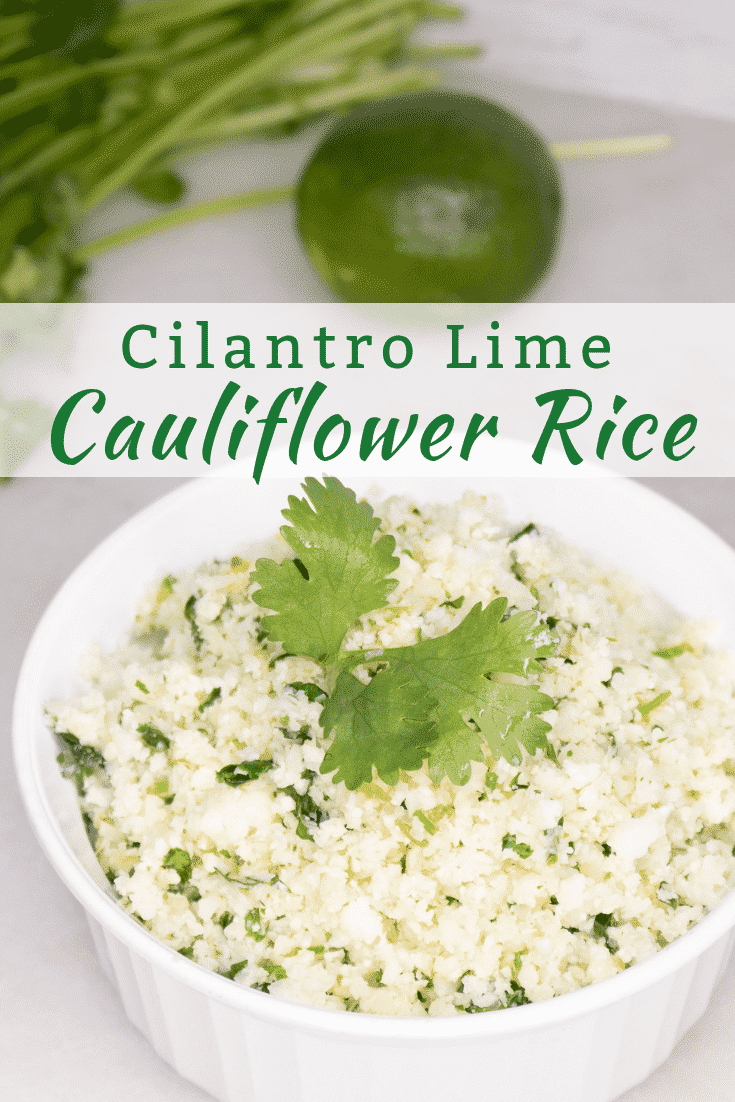 I'm sure you've noticed that riced cauliflower is all the healthy rage! It seems to be everywhere! You'll understand why when you try this yummy recipe for Cilantro Lime Cauliflower Rice. Riced cauliflower paired with the delicate flavors of lime and cilantro tastes fresh and delicious. Quick, simple and delicious. #easyricedcauliflowerrecipe #cilantrolimericedcauliflower #deliciousricedcauliflowerlimeandcilantro