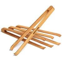 Mr.Art Wood Mini Wooden Appetizer Tongs (Pack of 4), 6" Length - Made in Europe, Lightweight, Easy Grip, 100% Natural One-Piece Ash Wood