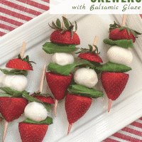 Strawberry Caprese Skewers with Balsamic Glaze