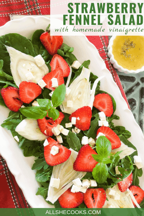 Strawberry Fennel Salad with Homemade Vinaigrette - All She Cooks