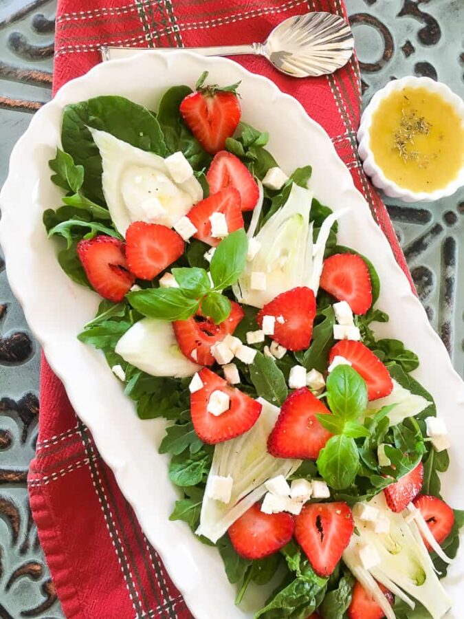 Strawberry Fennel Salad with Homemade Vinaigrette All She Cooks