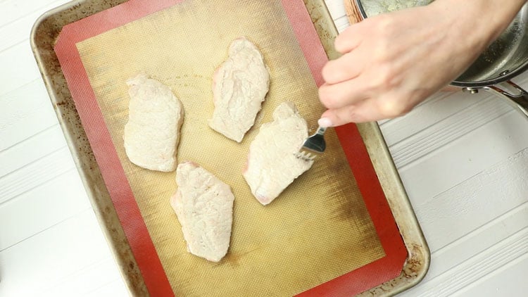 pokr chops on silpat baking mat