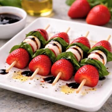 strawberry caprese skewers