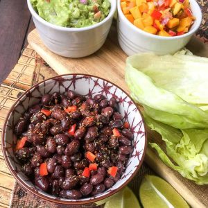 Spicy Black Bean Taco Lettuce Wraps